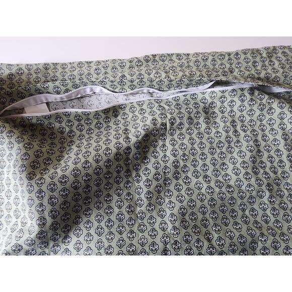 STOF FRANCE LAURA LANCELLE Green Geometric Design EURO 18x18 Pillow Sham set/ 2 - Picture 3 of 8